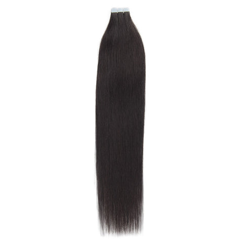 Gerade #1B Naturschwarze Remy Tape-In Extensions